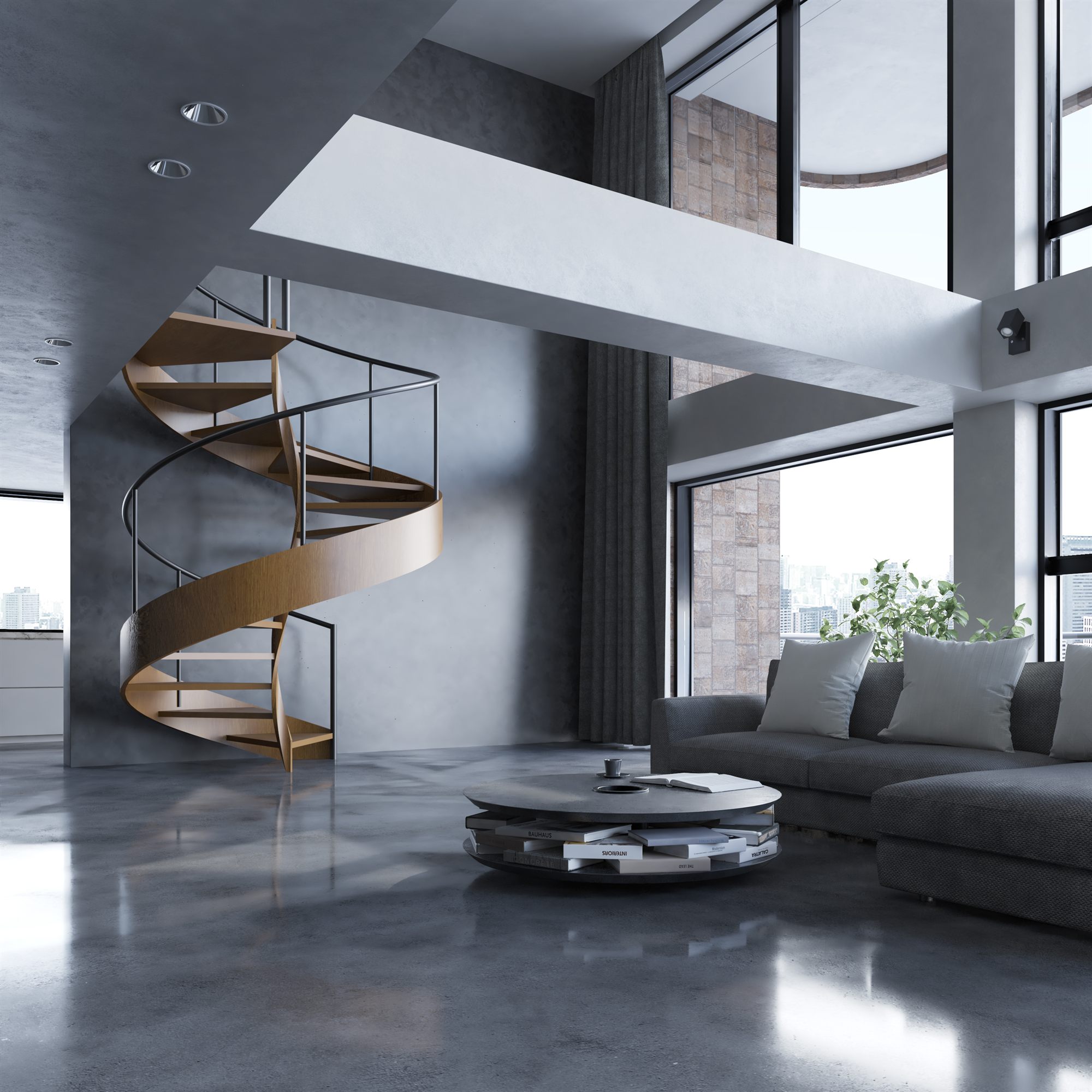 大阪・枚方の建築CG制作 Spiral Staircase